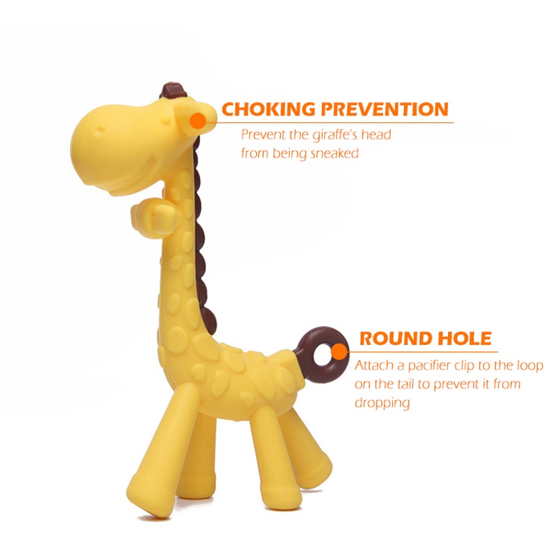 Giraffe Teething Toy Pacifier Chain Accessory